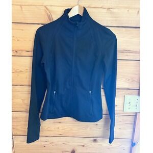 Athletic Works Womens Dri-More Full Zip Active Jacket Black XS Thumbholes